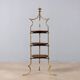 Small vintage shelf in brass and wood, design, Italy, 1950s