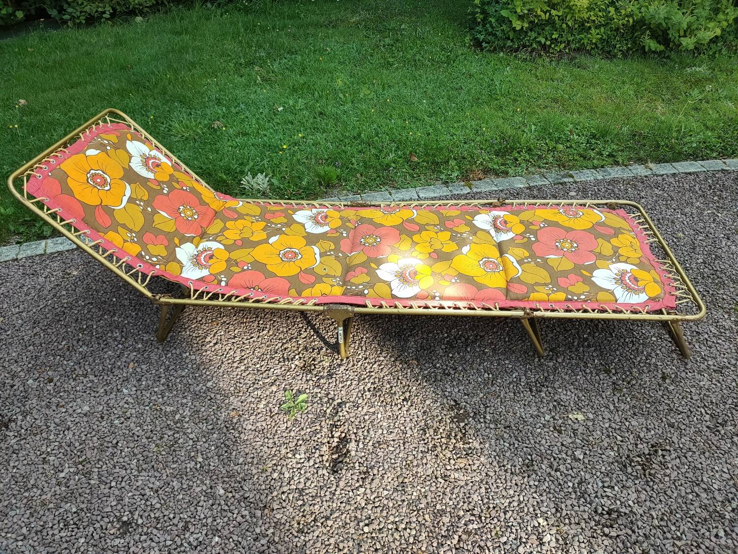 Deckchair, vintage Lafuma camp bed
