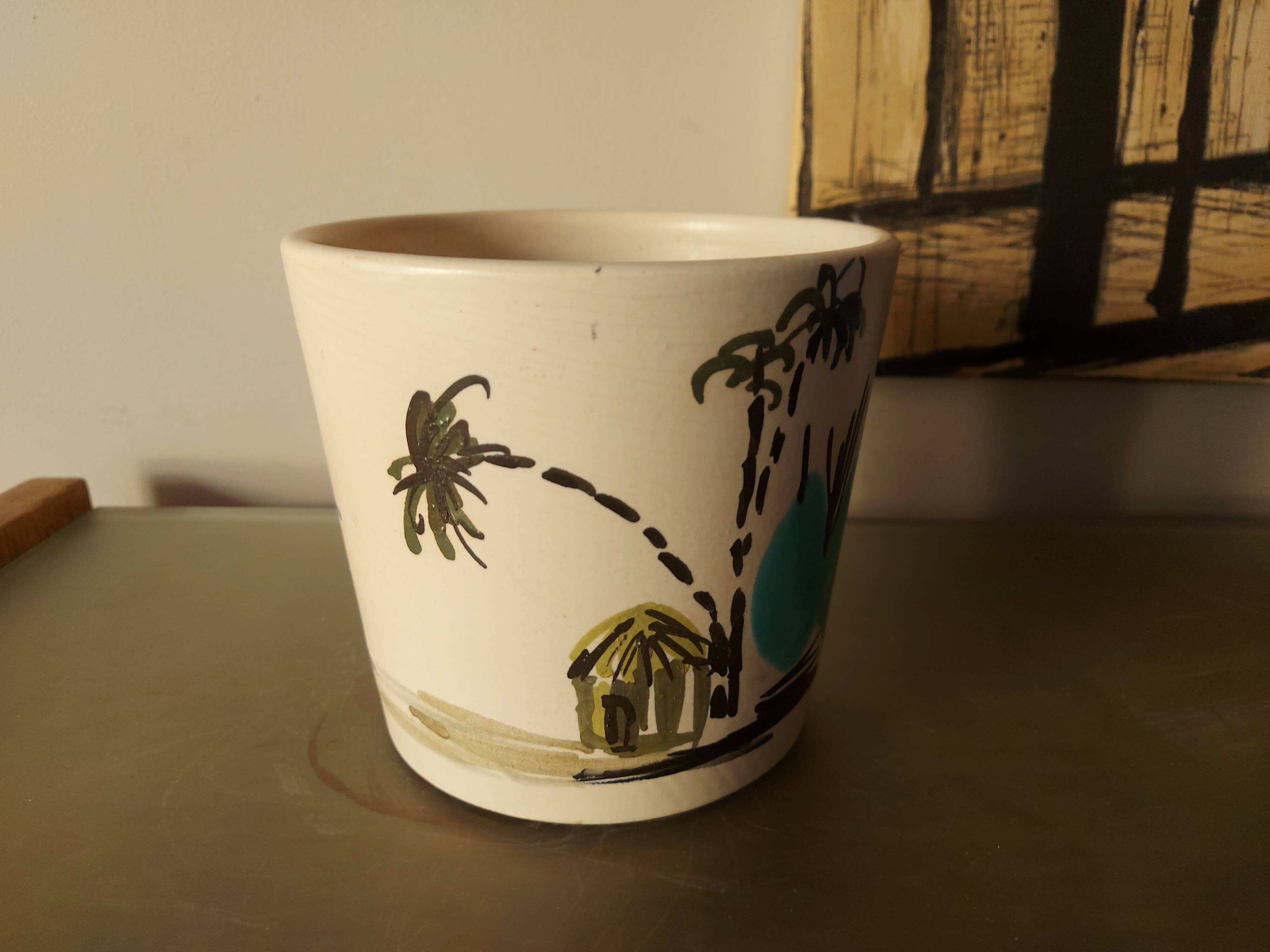 Pot, vintage ceramic pot cover from the 60's