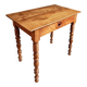 Small antique French writing table in walnut with a drawer, around 1900.