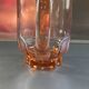 Vintage pink moulded glass water pitcher, 40-50s.
