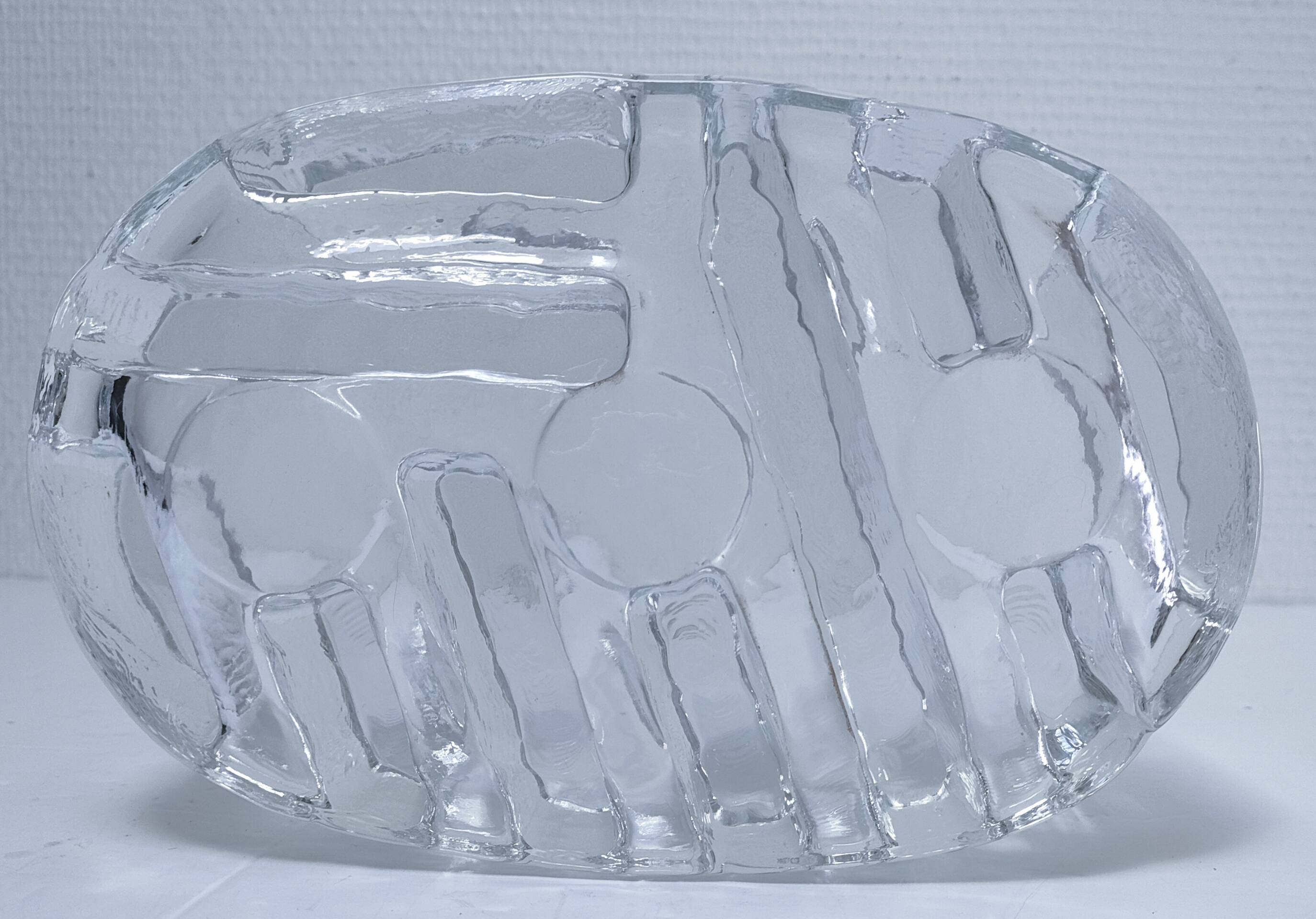 80s design sculptural glass candle holder
