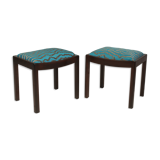 Pair of 50/60 design stools, jacquard fabric.