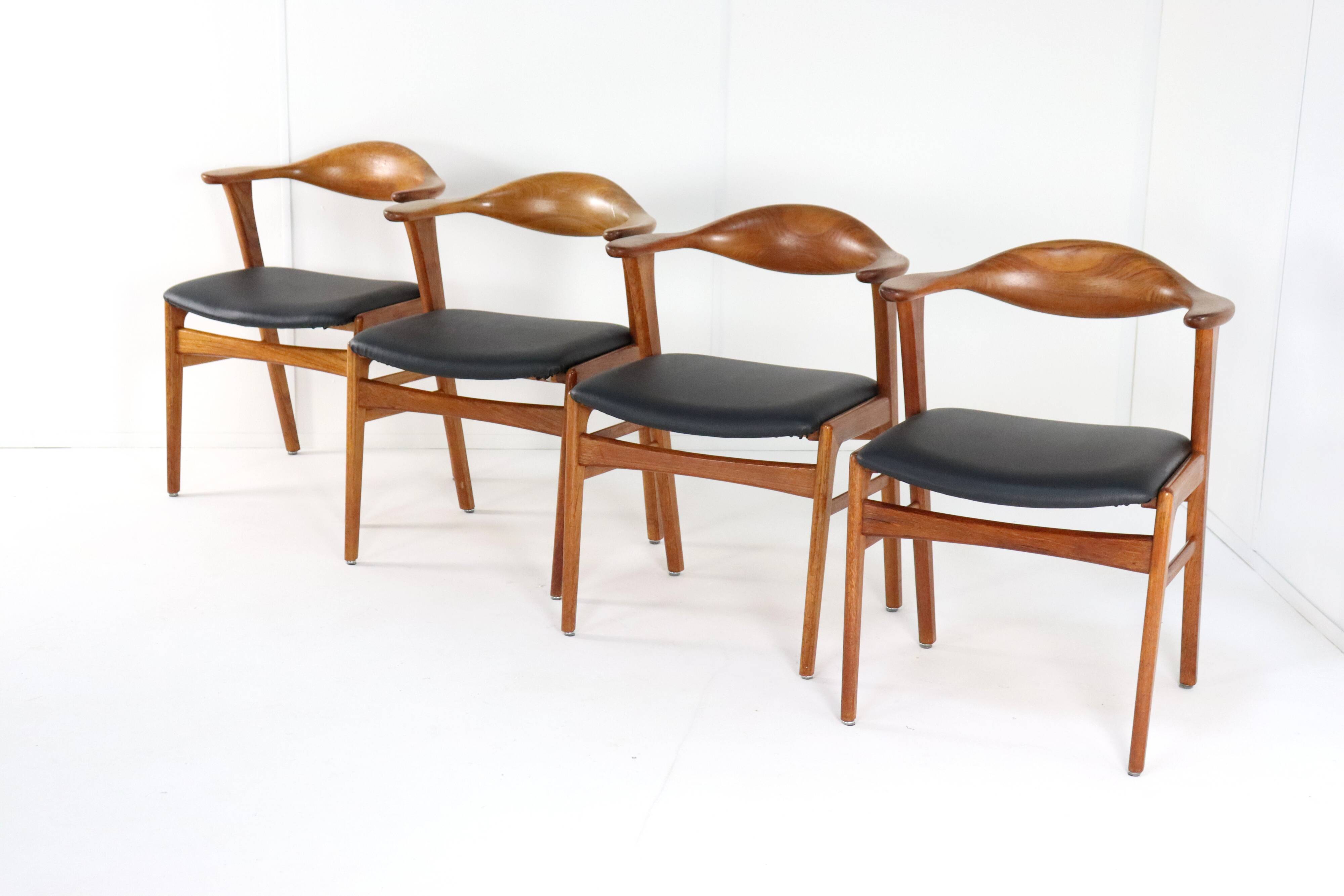 Set of 4 Erik Kirkegaard Hong stolefabrik chairs vintage model 49