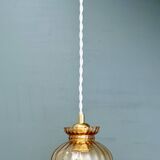 Vintage amber glass lampshade pendant light