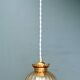 Vintage amber glass lampshade pendant light