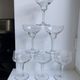 Set of 6 champagne glasses in crystal engraved Art Deco 30s