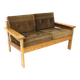 Scandinavian two-seater sofa in pine and velvet, Sweden, 1970.