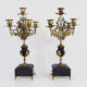 Pair of candelabra with 5 bronze branches and marble Napoleon III style. 19th