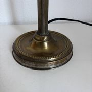 Vintage 1900 Clichy glass paste lamp, brass workshop desk - 60 cm