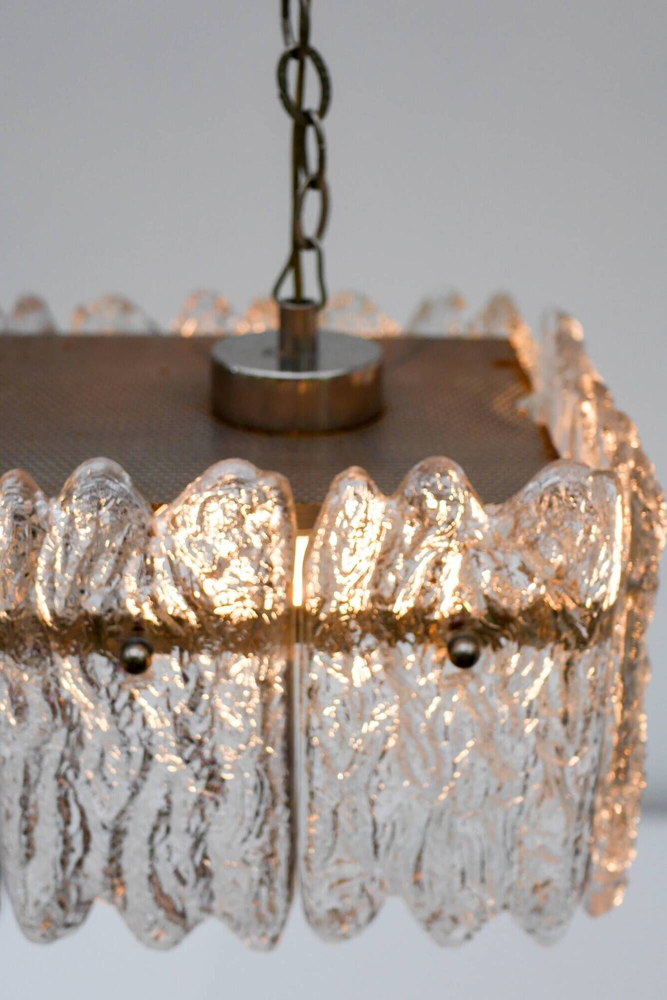 Lustre en cristal "Carl Fagerlund" d'Orrefors, Suède