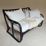 Two-seater rattan bench