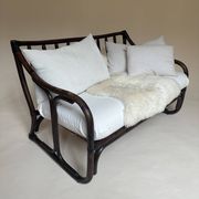 Two-seater rattan bench