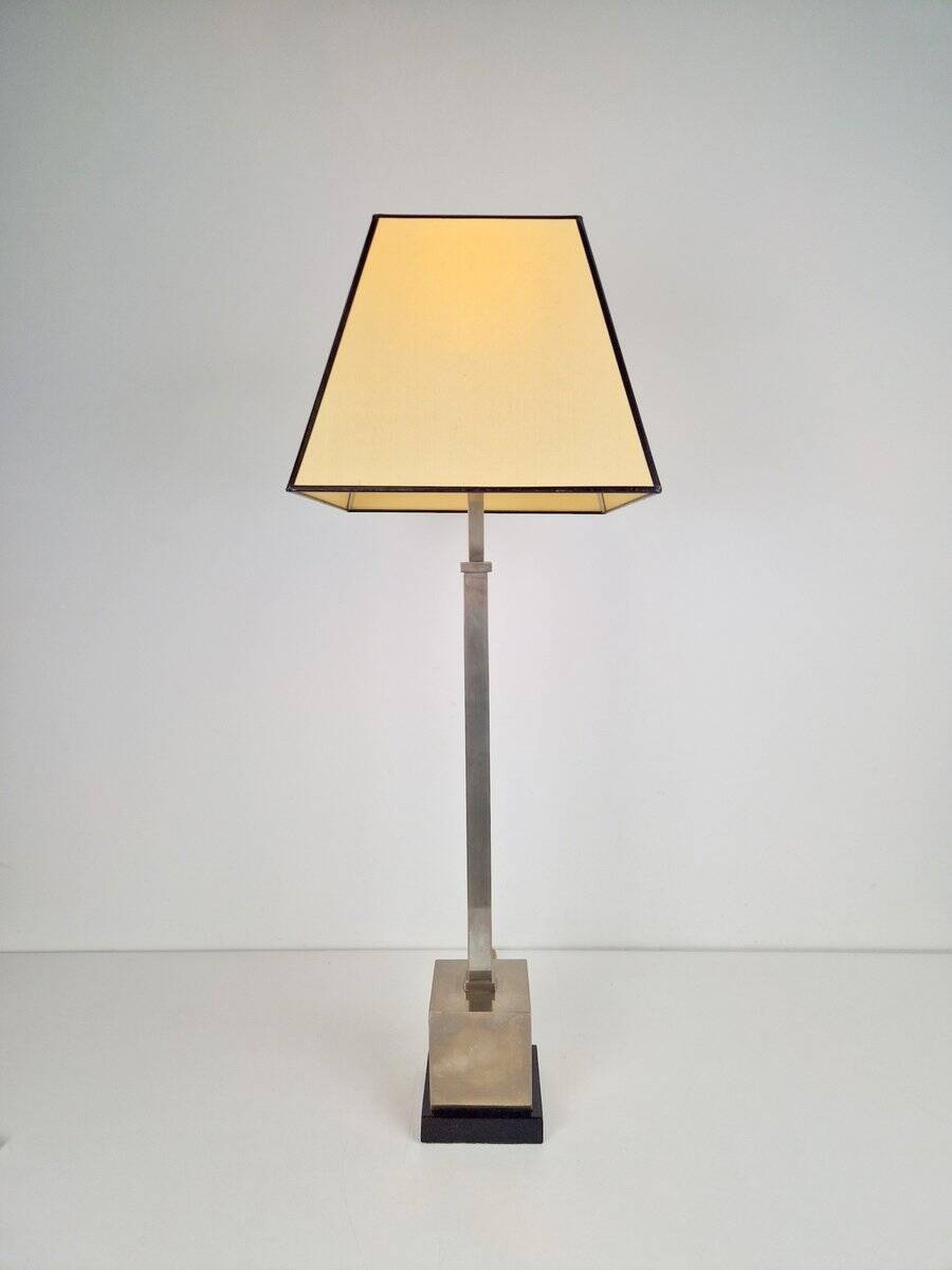 Lampe de table en argent vintage Empire, années 1970