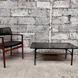Table noir basse Formica noir vintage design