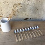 10 silver metal spoons art deco style