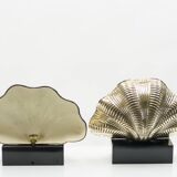 Pair of Italian lamps brass shell around 1960
