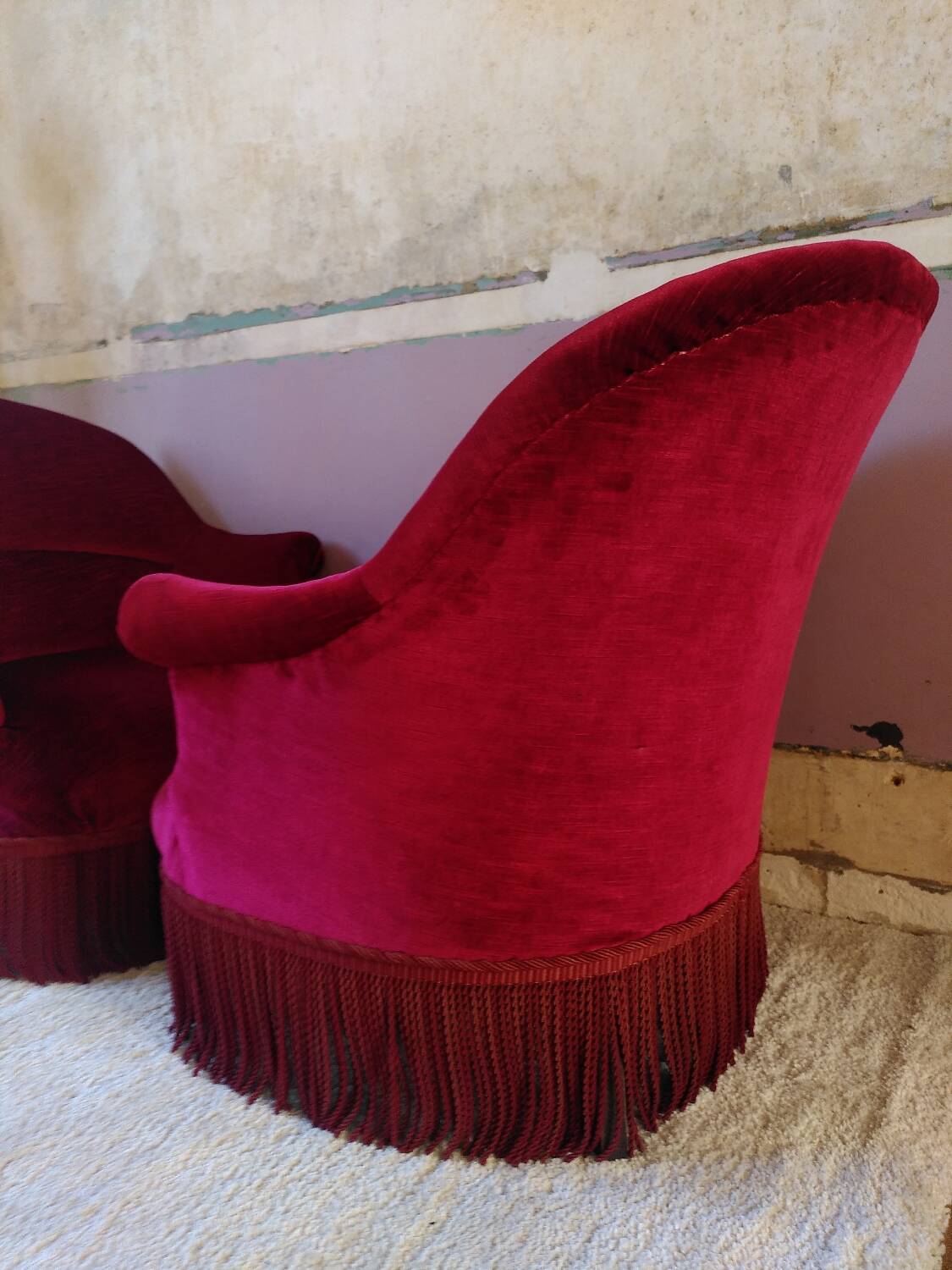 Pair of toadstool armchairs, 1950s