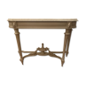 Louis XVI style console in gray lacquered wood top in white marble top XX century