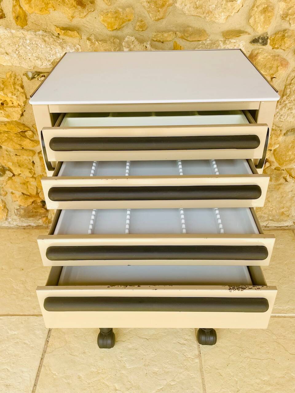 Cazzaro swivel medical storage cabinet with drawers, 1970s/1980s