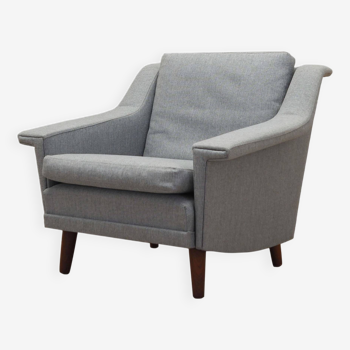 Fauteuil gris, design danois, années 1960, production : Danemark