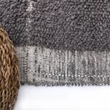 6x9 Dark Brown Handmade Wool Vintage Rug, 196x293Cm