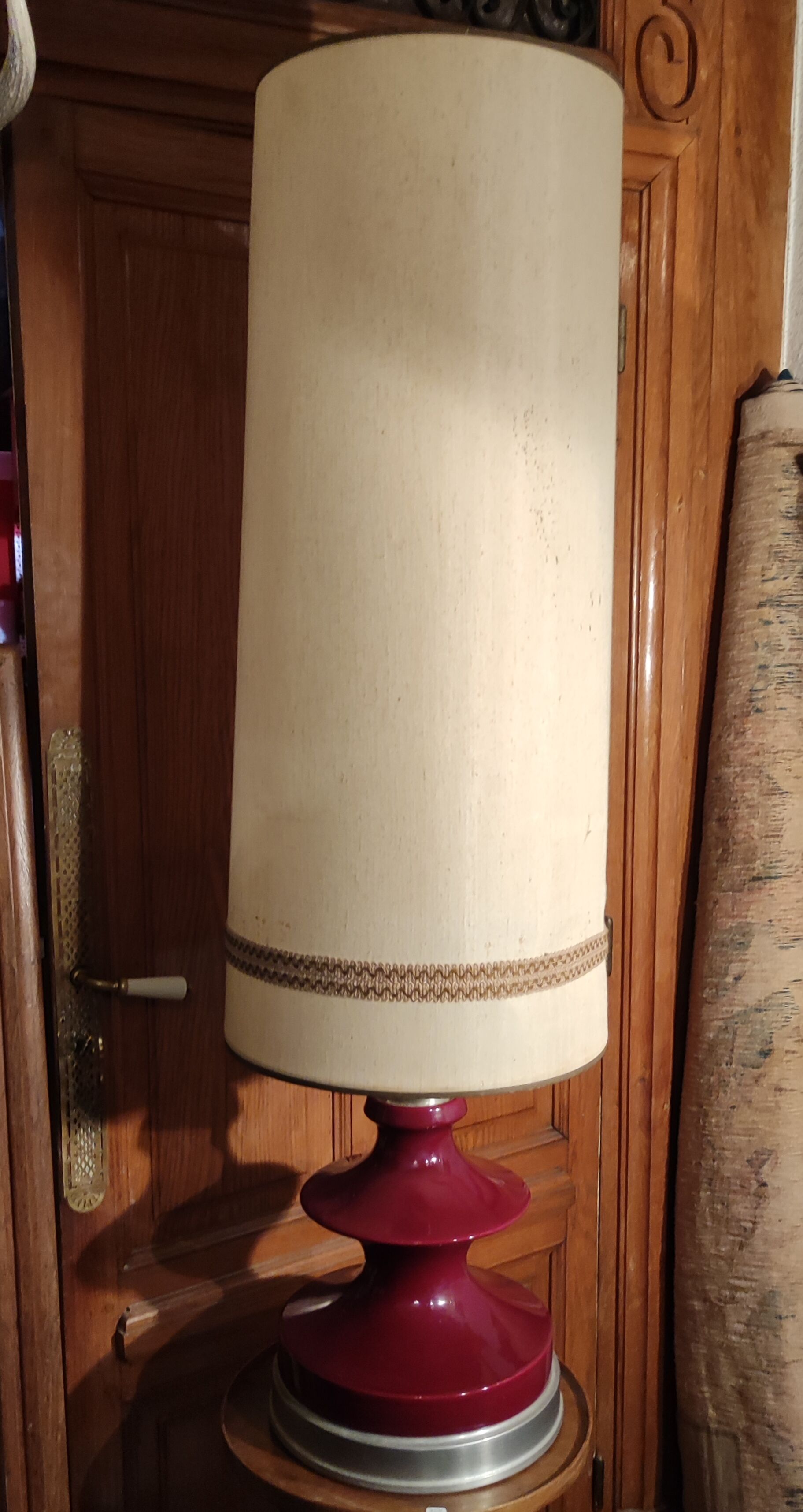 Ceramic and aluminum table lamp / design 20 th century