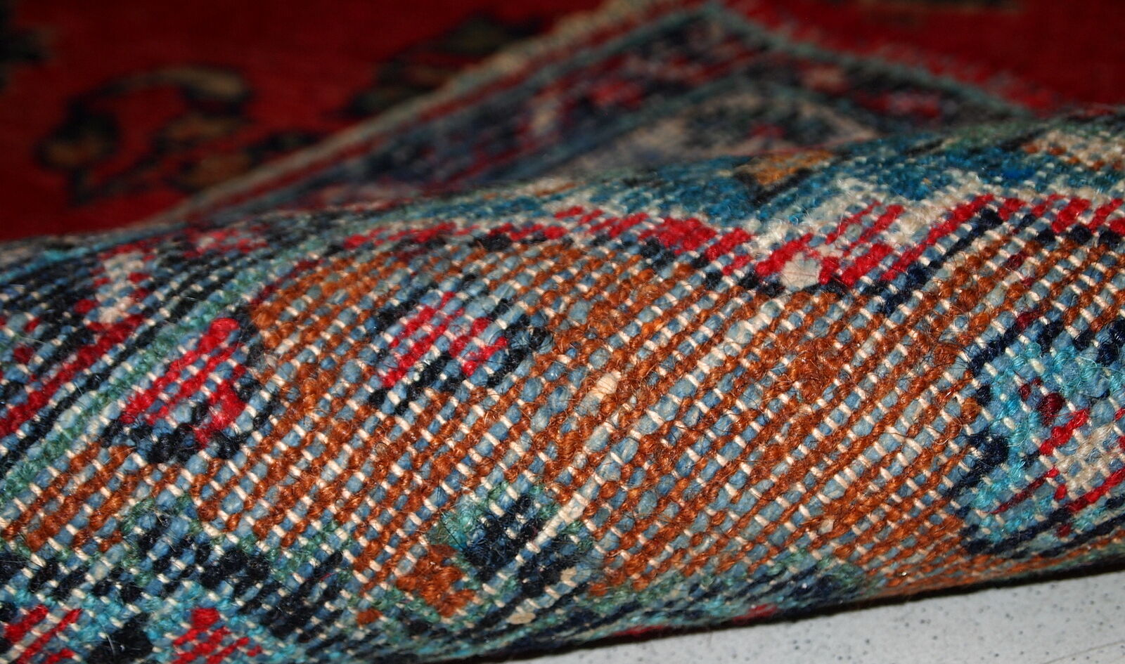 Vintage Persian Lilihan done hand 59cm x 93cm carpet 1970 s, 1C617