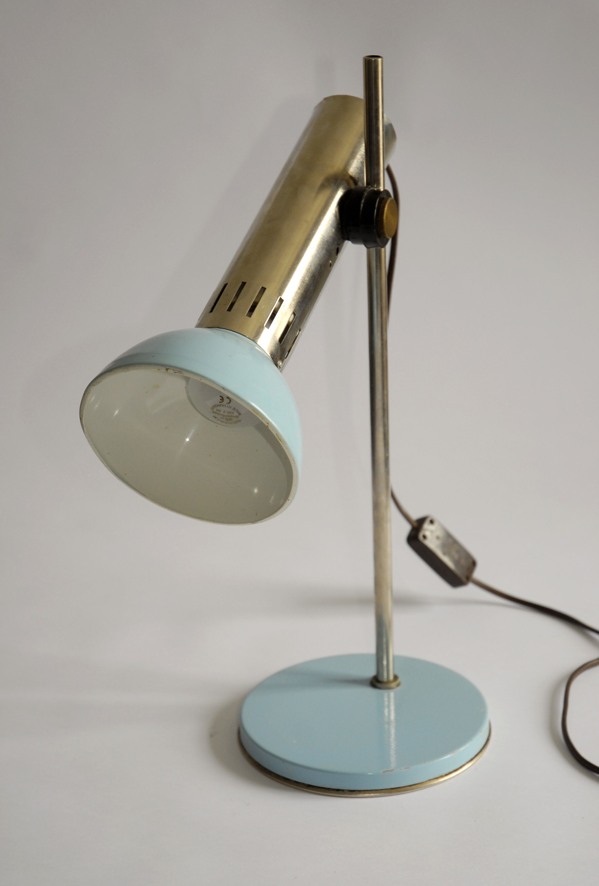Table lamp design blue sky and chrome hinged 60s