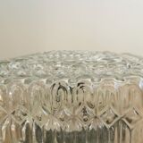 Plafonnier vintage en verre gaufré : éclairage rétro des années 1970