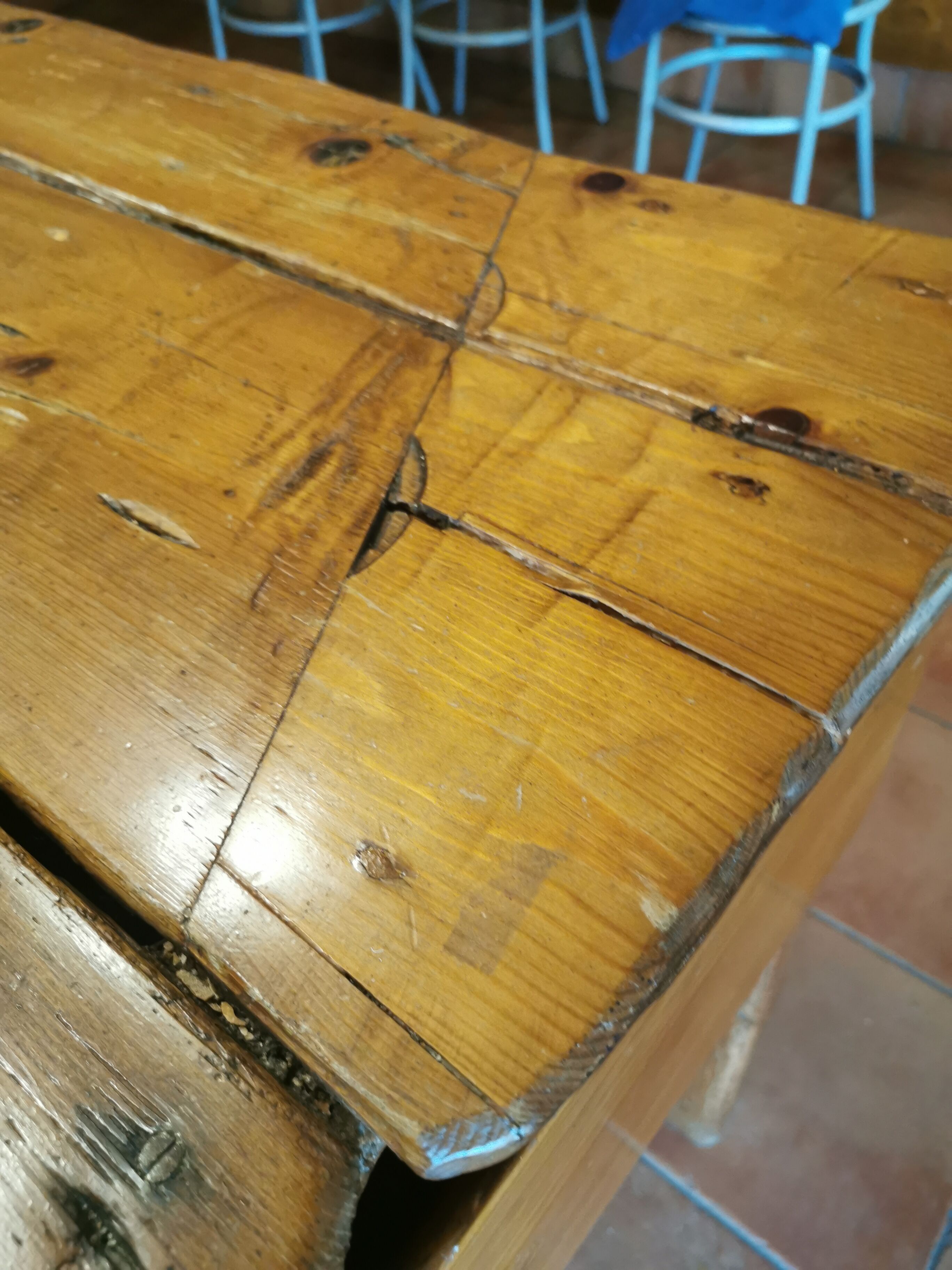 Old Catalan farmhouse table of 2m45
