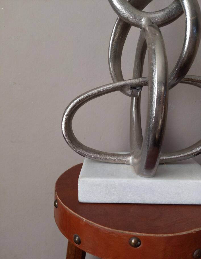 Handcrafted sculpture cast aluminum contemporary design abstract art