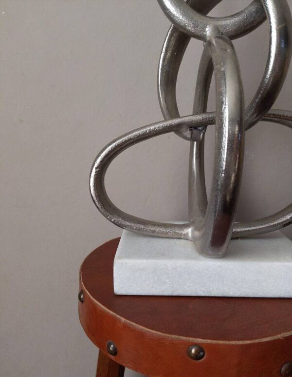 Sculpture artisanale fonte d'aluminium design  contemporain art abstrait