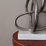 Handcrafted sculpture cast aluminum contemporary design abstract art