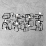 Vintage wall coat rack in metal, 1970s modernist