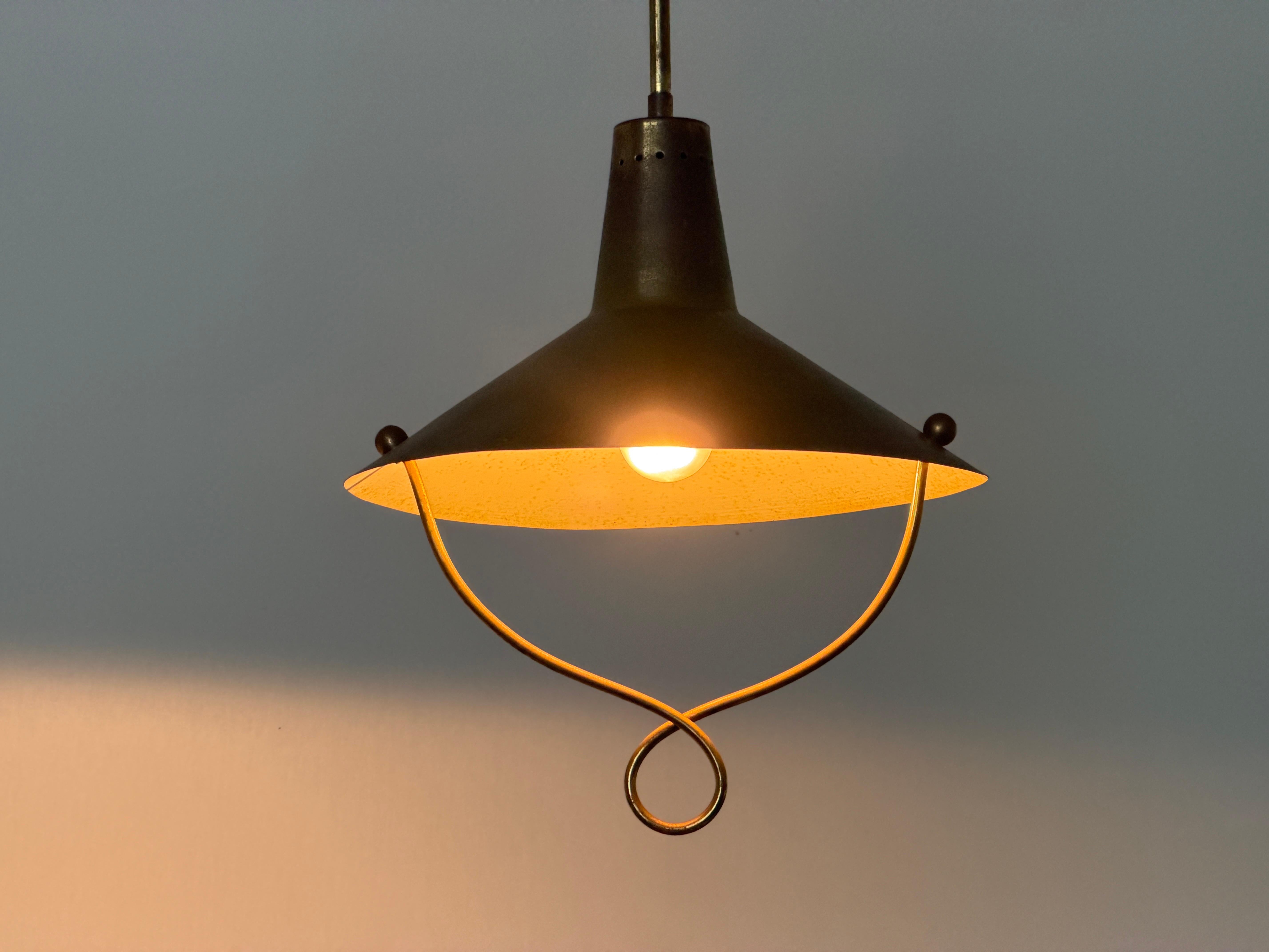 Modern brass ceiling light from the mid-century, 1950s, Italy.