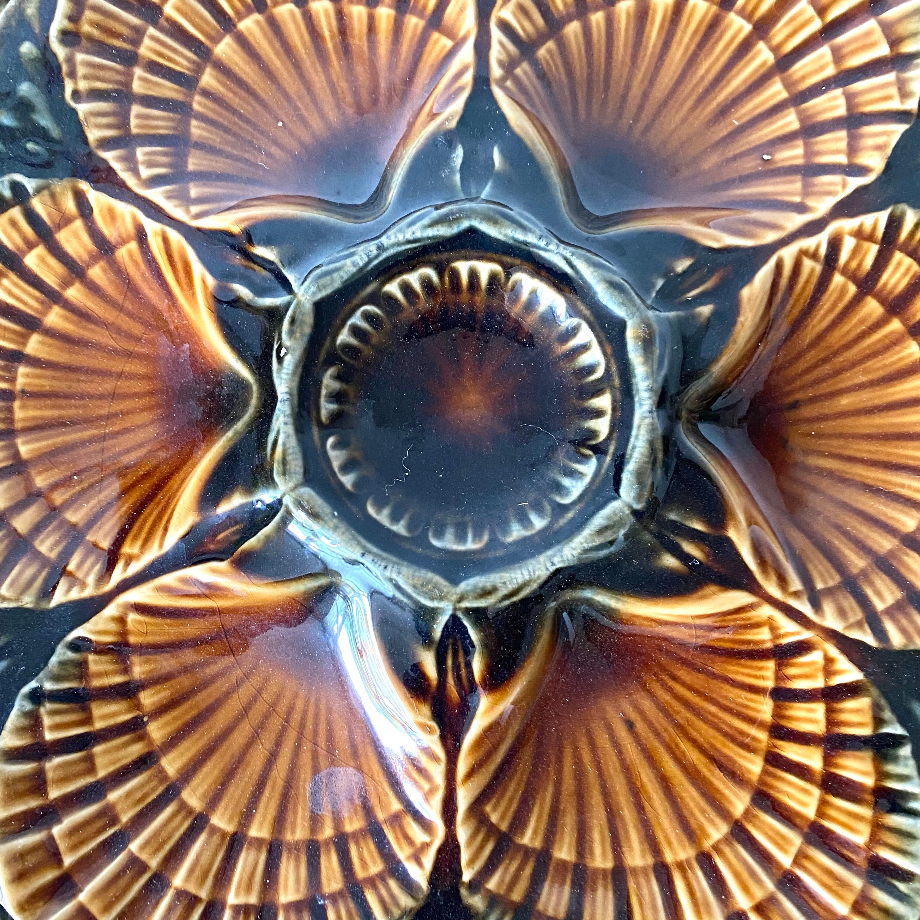 Sarreguemines slurry oyster plates