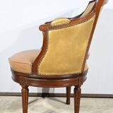 Fauteuil de Bureau Pivotant en Hêtre, style Louis XVI – Fin XIXe