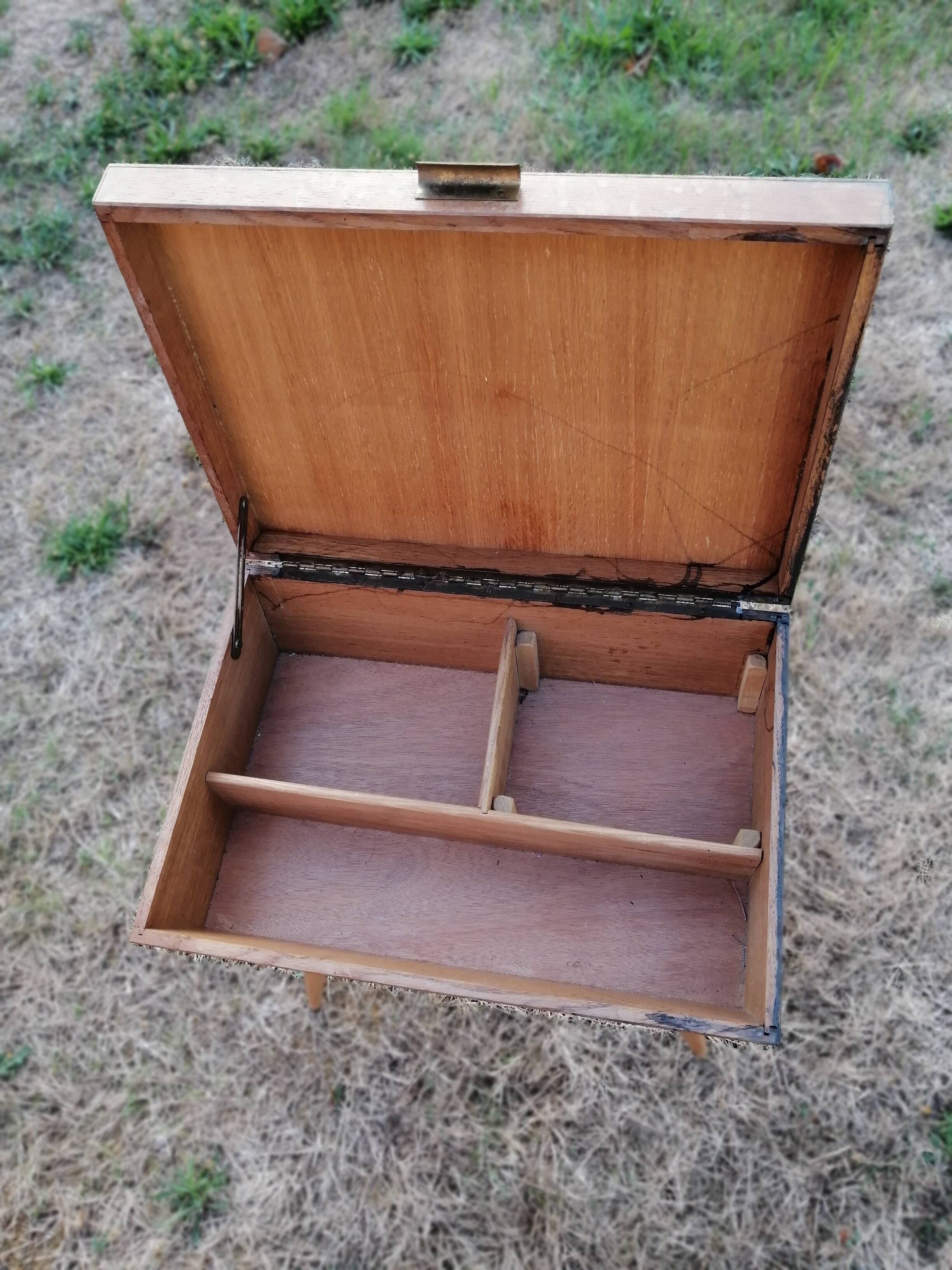 Wooden worker vintage compass feet