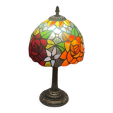 Tiffany style lamp vintage colourful flowers