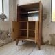 Meuble de rangement secrétaire chêne années 60