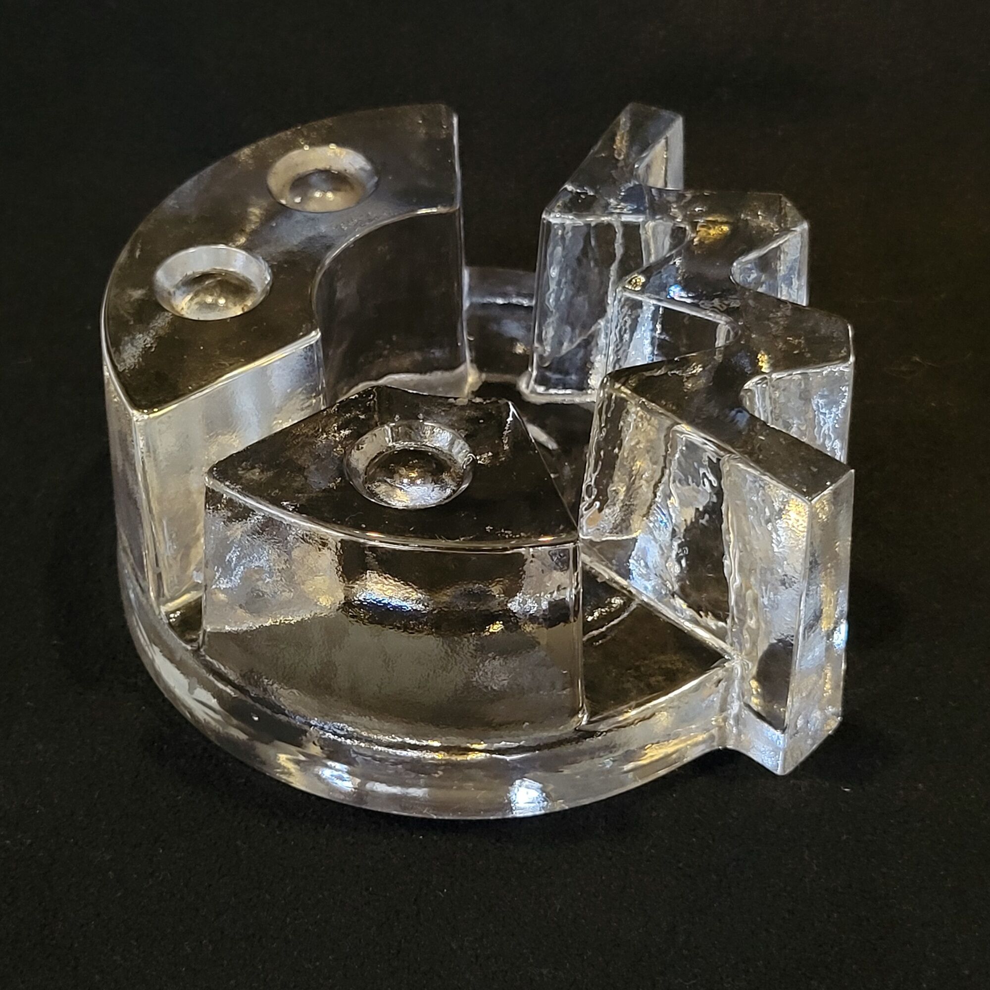 Warmer press paper photophore candle holder LA VIDA glass pressed design