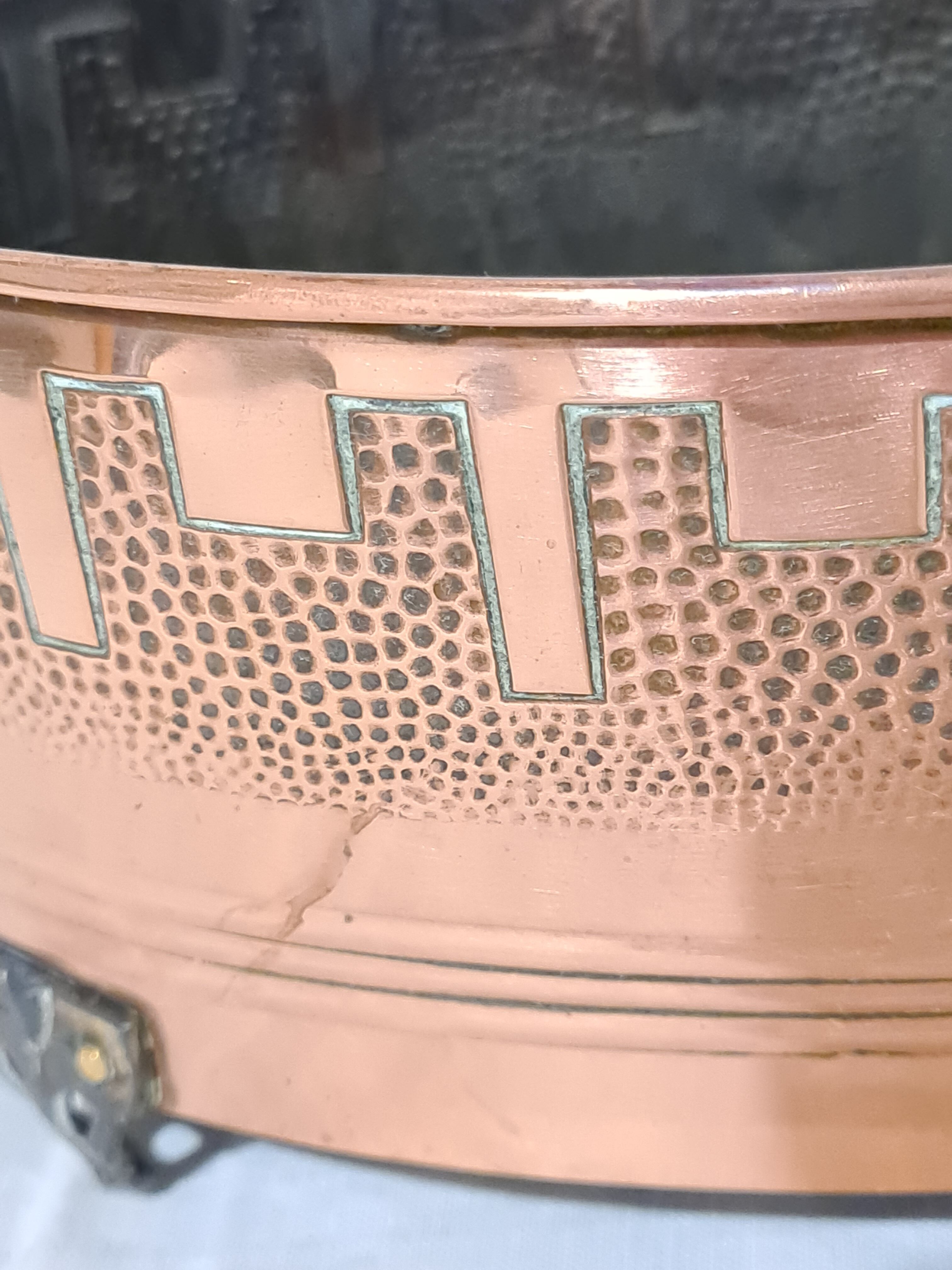 Copper pot plant