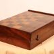 19th century games box in walnut and boxwood