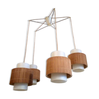 Cascade ceiling lamp with glass shades