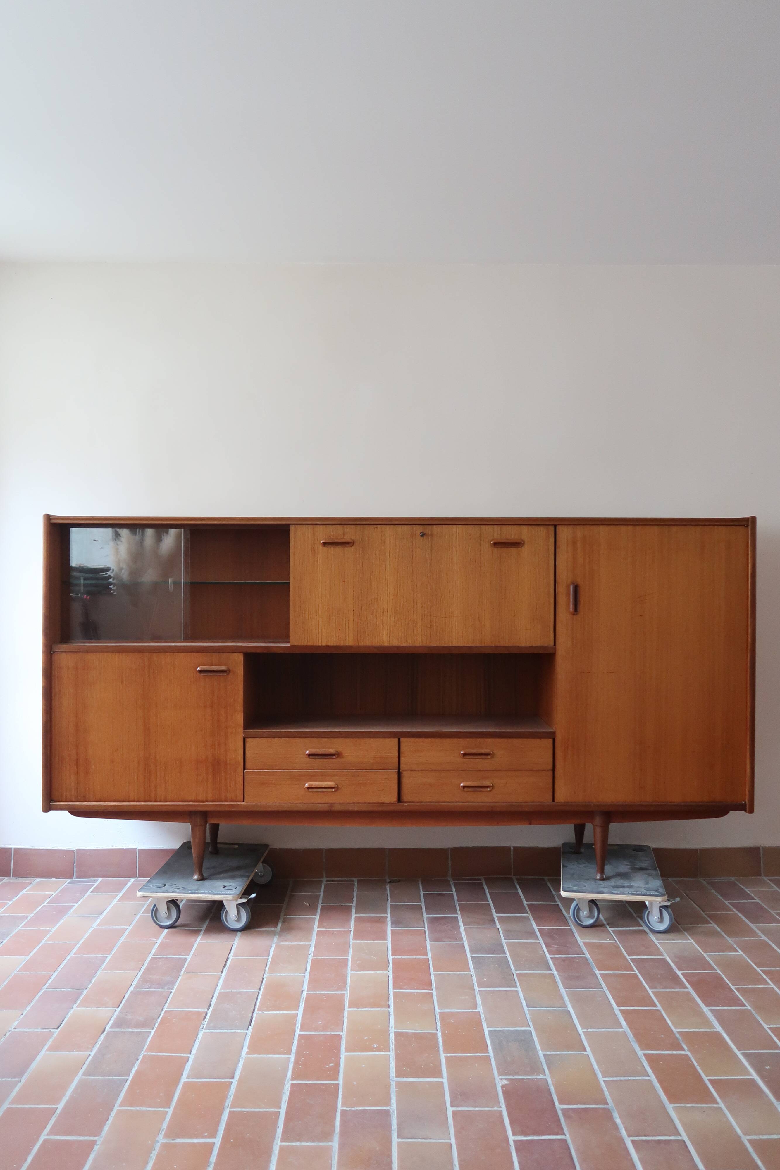 Large Simat high Scandinavian sideboard buffet