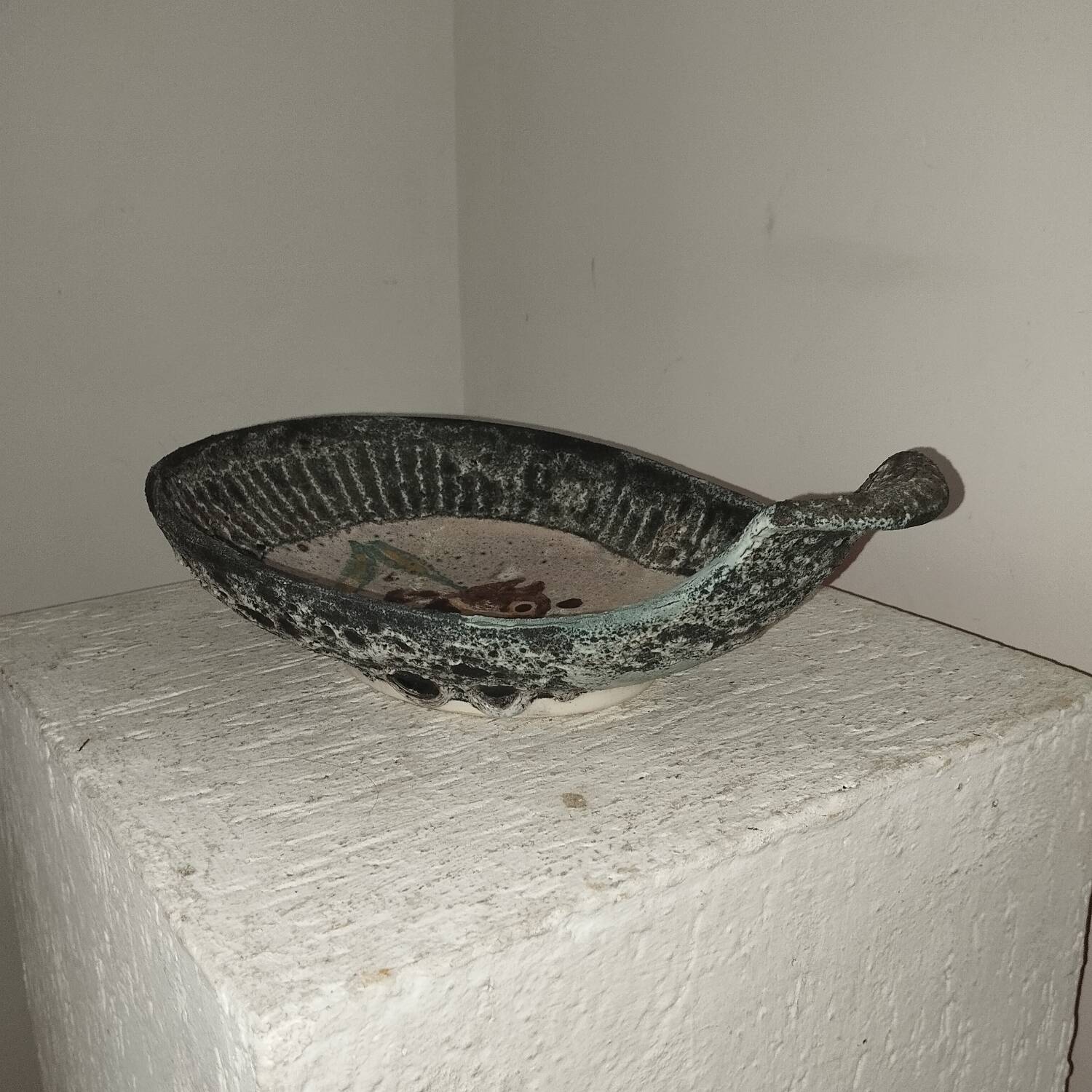 Ceramic fish shell cup 1950s Vallauris