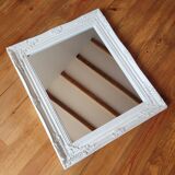 Large white wooden mirror