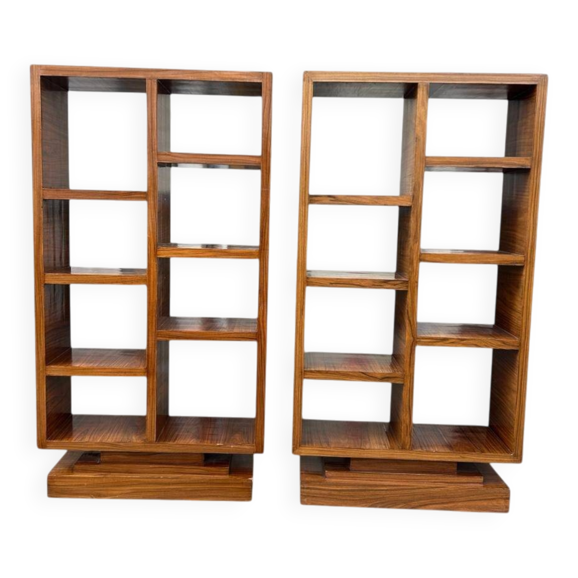 Pair of Art Deco style bookshelves in rosewood veneer - é