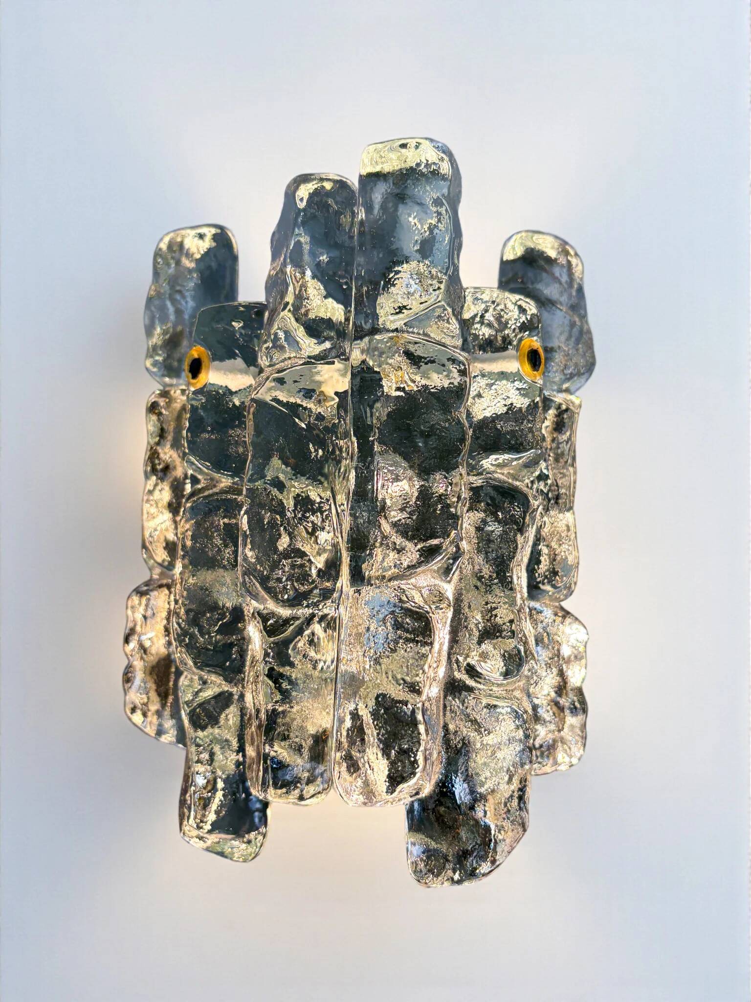 J.T. Kalmar 'Ice Cube' wall light, frosted glass, Austria 1970s